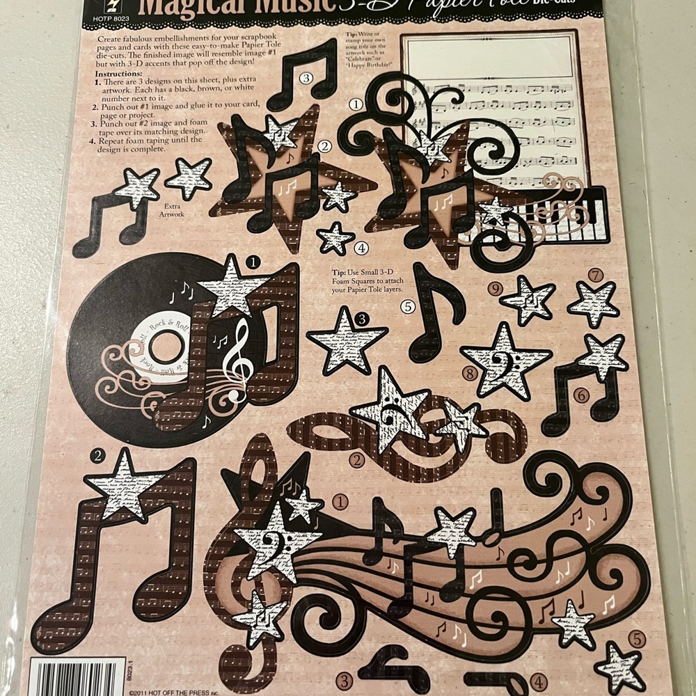 Paper Accents - Brown and Black. Magical music  hot off the press